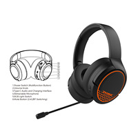 Casque de jeu TP5-35110 2.4G pour PS5/PS4/PC, casque sans fil BT pour N Switch avec microphone