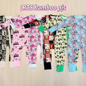 롬퍼 도매 대나무 옷 아기 여아 및 남아 긴팔 유아 수면복 점프수트 롬퍼 - Product Image 1