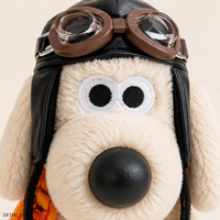 Porte-clés en peluche style motard, chien pug de 15 cm, rembourré en coton PP, avec casque d'aviateur, jouet pour enfants de 5 à 7 ans