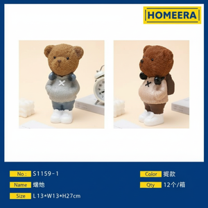 Resina a grandezza naturale orso Action Figure ornamenti colori misti L13xW13xH27cm decorazione per la casa fornitore all'ingrosso - Product Image 1