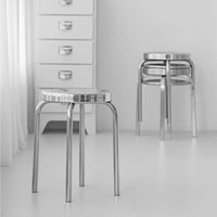 Chaises de salle à manger en métal Dareko, style industriel moderne, en acier inoxydable, tabourets de bar en métal, chaises de bar pour restaurant