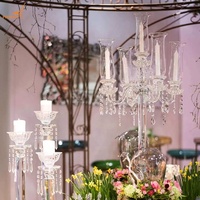 Chandelier en cristal à 5 bras et centre de table de lustre pour les mariages de Noël et de Pâques Décorations de Noël en verre