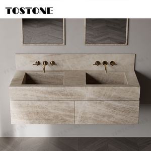 Tostone Natural Taj Mahal Marble <strong>Vanity</strong> for Understated Durable Curated Space Apartment Villas <strong>Hotel</strong> Bathroom - Product Image 1