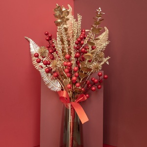 Bouquet de fleurs artificielles Ins, baies rouges, fruits de la fortune en plastique, décoration d'intérieur CF01084 - Product Image 1