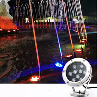 Luz LED subacuática de acero inoxidable de 9W RGB 12V 24V lámpara de fuente subacuática IP68 Luz de fuente de agua