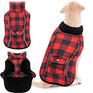 Abrigo de invierno para perros, forro polar cálido, reflectante, ajustable, acogedor, impermeable, a prueba de viento, ropa para perros para lluvia, nieve, viento, clima frío - Product Image 1