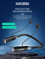 Harga grosir Kakusiga Headset nirkabel Band leher desain penyerapan magnetis otomatis baru dengan tampilan Digital LED