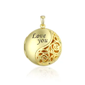 Grace Jewelry Custom Blank Engravable Vintage Design Oval Gold Plated Sterling Silver 925 Heart Photo Locket Necklace Pendant