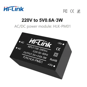 Hi-Link集積回路HLK-PM01 AC-DC 5V 3W 0.6A降圧スイッチング電源モジュールコンバーターインテリジェント家庭用