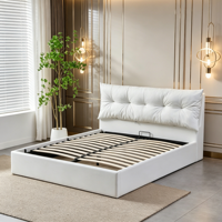 Cadre de lit rembourré avec plateforme de rangement relevable, espace de rangement sous le lit, lit de rangement Queen/King Size pour mobilier de chambre