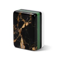 Tuiles de Mahjong Américain Mahj Days à Veines Dorées Émeraude, Jade, Marbre, Ours Noir, 4 couches, pour le divertissement