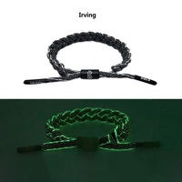 Bracelet à lacets en corde tressée pour Fans de basket-ball, mode personnalisée, Logo imprimé, Bracelet de sport noctilucent