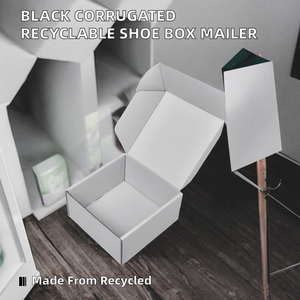 Cajas de Envío Corrugadas de Papel Negro de Alta Gama al por Mayor, Reciclables, con Cierre Magnético para Zapatos y Ropa, Logotipo Personalizado, Esponja - Product Image 2