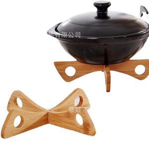 Qili Bamboo Pot <b>Rack</b> Cross Shape Heat Insulating Base For Pot Bowl <b>Plate</b> Support Stand - Product Image 5