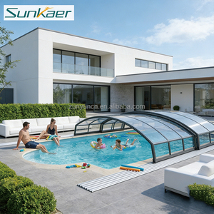 Sunkaer Garantie 10 ans Anti-rouille/UV/pluie/neige Couverture de <span class=keywords><strong>piscine</strong></span> Couverture de <span class=keywords><strong>piscine</strong></span> automatique rétractable - Product Image 3