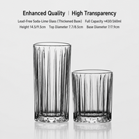 Verre à boire moderne à rayures verticales en verre sodocalcique, tasse épaissie pour café, jus, eau pétillante, cocktails, restaurant, hôtel, bar