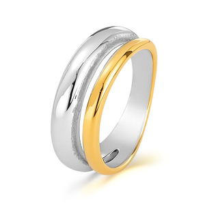 Anillo personalizado europeo y americano para mujer, de acero inoxidable, estilo nicho, versátil, con bloques de color, de titanio. - Product Image 3