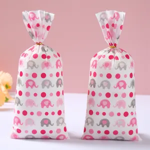 Розовый синий слон пластиковый пакет для конфет с завязками для пола, подарочные пакеты для конфет