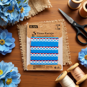 Nastro in Pizzo Ilan 1Cm X 1.5M Rosso per Decorazioni Artigianali - Product Image 2