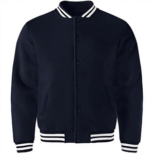 Veste universitaire classique rayée de haute qualité pour homme avec col montant, boutons, poches latérales et empiècements tissés personnalisables sur le devant - Product Image 6
