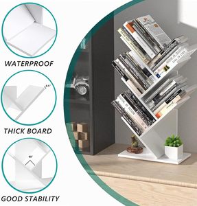 Estantería para Libros en Forma de Árbol, <span class=keywords><strong>Blanca</strong></span>, de Madera, para Hogar u Oficina, Moderna, de Pie, con Estantes de Exhibición, Organizador de Libros - Product Image 5