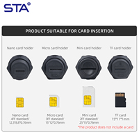 Kartu SIM Mikro/Nano/Mini Tahan Air IP67 Pemegang Konektor Dual-Slot Soket Bundar Logam Perempuan ke Laki-laki Kabel Ekstensi FPC