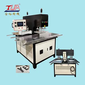 Fully automatic silicone label embossing press machinery for garment fabric bag stamp production making machine