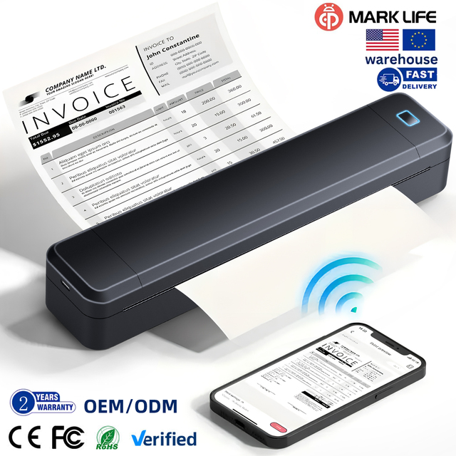 Marklife X8 Wireless A4 Portable Mini Printer Blue Tooth Interface for Phone Computer Travel Small Size With Free APP
