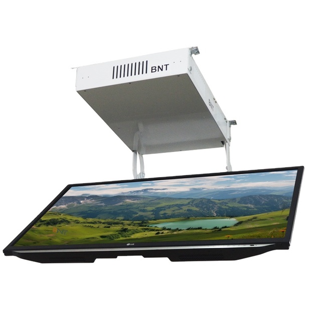 Adjustable Remote Control Retractable Motorized Lift Flip Pitched Roof Ceiling Folding Electric TV Wall Mount TV Mounts Carts