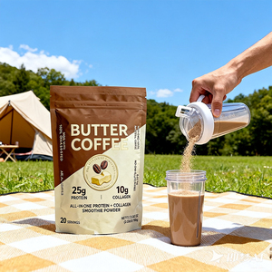 Qinshantang Gluten miễn phí không có thêm đường hữu cơ Reishi Đông Trùng Hạ Thảo cỏ ăn Whey Protein bơ bột cà phê với Collagen - Product Image 4