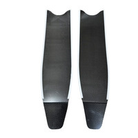 Aileron de natation long en carbone pur, pales en fibre de carbone pour apnée avec bande hydrodynamique