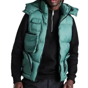 Vests Puffer Jackets Hooded Winter Fashion With Multi Pockets Custom Down Gilets