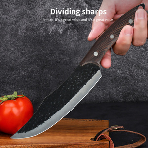Couteau de <span class=keywords><strong>boucher</strong></span>/<span class=keywords><strong>chef</strong></span> forgé en bois de rose, fait main, 6 pouces, avec étui en cuir personnalisable – Vente flash - Product Image 3