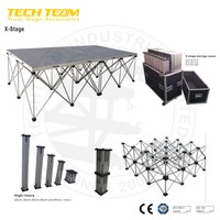 Plateforme de scène portable en aluminium 6082-T6 économique pour mariages et spectacles musicaux, capacité de charge 750 kg/m², utilisation intérieure/extérieure
