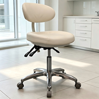 Tabouret d'opérateur dentaire en microfibre avec dossier arqué, commande à trois leviers, chaise ergonomique pour médecin, réglable en hauteur, multicolore, OEM