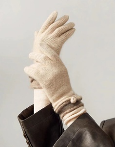 Gants en cachemire pour femmes à cinq doigts avec nœud pour jeunes Ski Bike Drive Walk Accessoires de mode élégants et confortables - Product Image 2