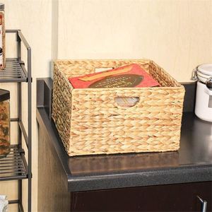 Seagrass Bottle Bamboo Laundry <strong>Basket</strong> With <strong>Shelf</strong> Decorating New Design Set of Three Willow Weaving Tall Rolling Wheels and Lid - Product Image 6