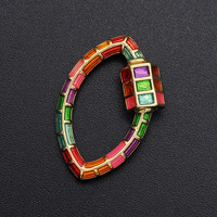 Cuivre Micro incrusté Zircon ornement feuilles géométriques vis boucle bricolage couleur ombre à paupières plaque porte-clés pendentif accessoires