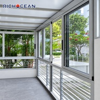 Fenêtres coulissantes en aluminium à cadre fin, étanches, de luxe, sur mesure, RICHOCEAN, robustes, à double vitrage, fenêtres panoramiques pour patio