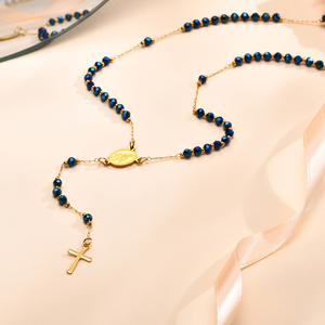สร้อยคอยาวประดับไข่มุกและไม้กางเขนพระแม่มารี สแตนเลสสตีล ขายดี ดีไซน์เรียบหรู กันน้ำ ชุบทอง 18k - Product Image 2