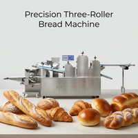 Machine à pain à trois rouleaux haute capacité HJ-650, ligne de traitement automatique de la pâte pour pains farcis et baguettes