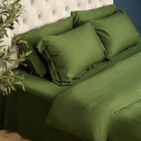 Ensemble de draps plats 100% Tencel Lyocel de Lenzing Company respectueux de l'environnement avec taie d'oreiller