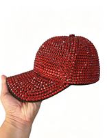 Casquette de baseball entièrement recouverte de strass, chapeau scintillant en cristal, casquette de sport ajustable à visière incurvée unisexe