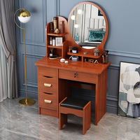 Ensemble de coiffeuse minimaliste en MDF écologique avec miroir à écran tactile LED, certifié CE UE, idéal pour les chambres et les appartements
