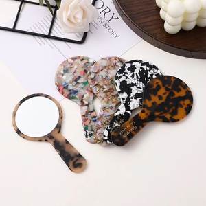 SENKA Logo personalizzato Retro acetato portatile specchio compatto uso quotidiano tocco piccolo trucco elegante specchio ragazze specchi palmari - Product Image 3