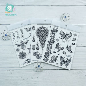 Venta al por mayor mujeres chica encaje negro cuerpo arte Sexy pecho cuello temporal <span class=keywords><strong>India</strong></span> Mehndi Mandala flor negro tatuaje pegatinas <span class=keywords><strong>Henna</strong></span> - Product Image 6