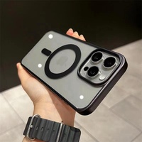 Coque de téléphone magnétique de luxe mate originale en titane naturel couleur compatible avec iPhone 15 Pro Max et iPhone 13 Pro