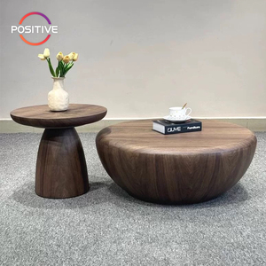Nouvelle <span class=keywords><strong>Table</strong></span> <span class=keywords><strong>Basse</strong></span> en Noyer <span class=keywords><strong>Noir</strong></span> Design Mid-Century Moderne, Tables Basses Rondes Hautes et Basses pour Salon LT-8826 - Product Image 1