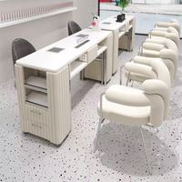 Table de manucure de luxe en marbre, collection 2025, pour salon de manucure