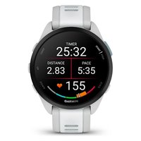 Reloj Inteligente Garmin (AMOLED) FORERUNNER 165 Music Gris Niebla Blanco Piedra 43 mm Silicona Líquida GPS Monitor de Ritmo Cardíaco Óptico